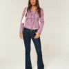 Lavt sittende mørkvaskede bootcut-jeans