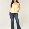 Lavt sittende mørkvaskede bootcut-jeans
