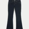 Lavt sittende mørkvaskede bootcut-jeans