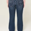Lavt sittende mørkvaskede bootcut-jeans