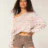 Lavt sittende poplin-shorts