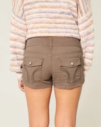 Lavt sittende poplin-shorts