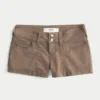Lavt sittende poplin-shorts
