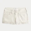 Lavt sittende poplin-shorts med blomstermønster på baklommen