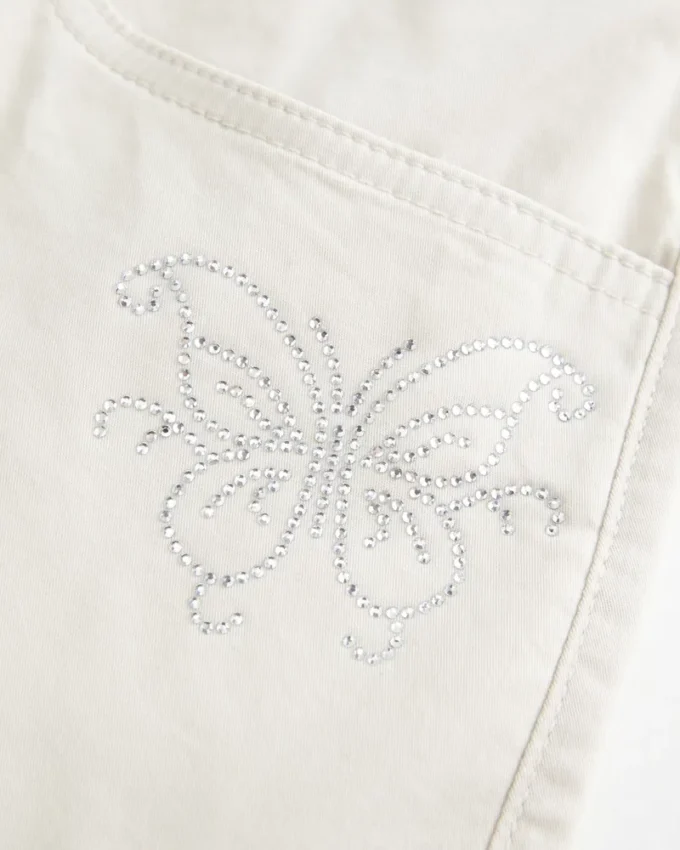 Lavt sittende Shine Butterfly Twill Mini Skort