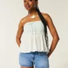 Lavt sittende shorts i mediumvasket denim