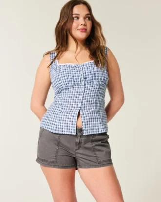Lavt sittende twill-shorts