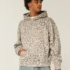 Leopardmønstret baggy hoodie med snøring