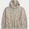 Leopardmønstret baggy hoodie med snøring
