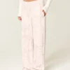 Logo Graphic Pink Camo Wide-Leg Sweatpants