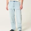 Lysvaskede, baggy Carpenter-jeans