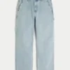 Lysvaskede baggy malerjeans