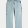 Lysvaskede baggy malerjeans