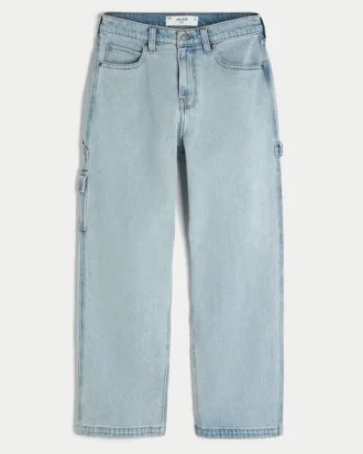 Lysvaskede baggy malerjeans