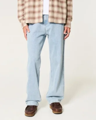 Lysvaskede baggy malerjeans
