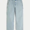 Lysvaskede baggy malerjeans