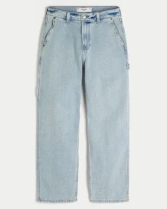 Lysvaskede baggy malerjeans