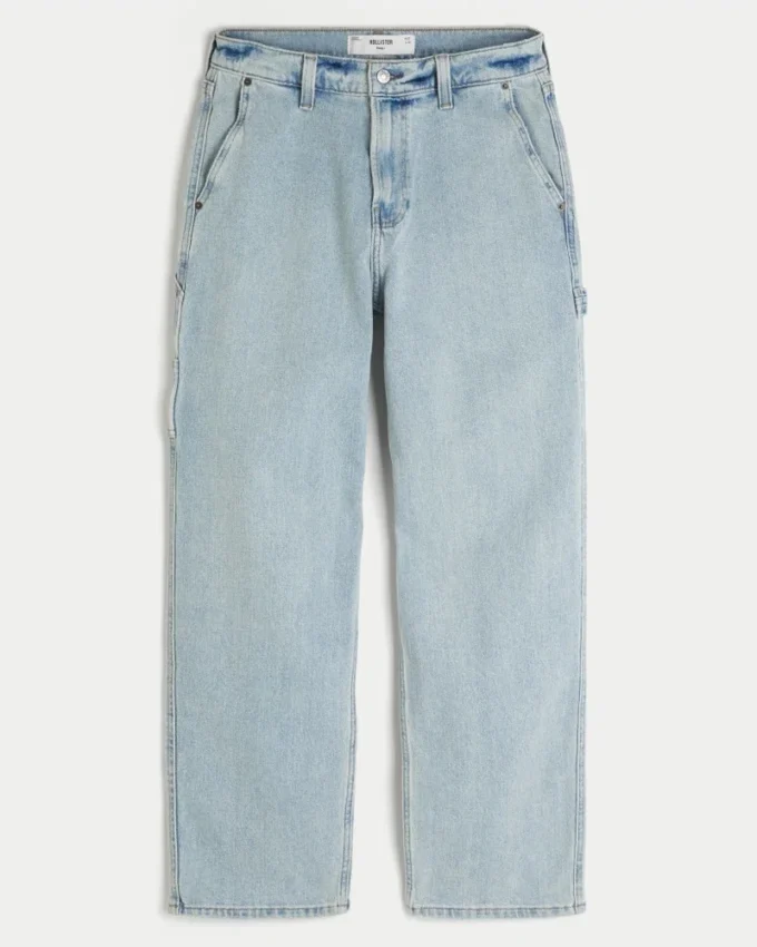Lysvaskede baggy malerjeans