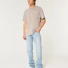 Lysvaskede bootcut-jeans