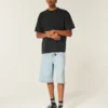Lysvaskede, pyntede superbaggy denimshorts