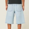 Lysvaskede, pyntede superbaggy denimshorts
