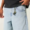Lysvaskede, pyntede superbaggy denimshorts