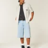 Lysvaskede superbaggy denimshorts