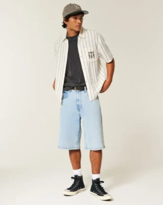 Lysvaskede superbaggy denimshorts