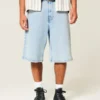 Lysvaskede superbaggy denimshorts