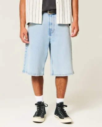 Lysvaskede superbaggy denimshorts
