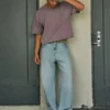 Lysvasket astronautgrafikk Superbaggy jeans