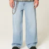 Lysvasket astronautgrafikk Superbaggy jeans