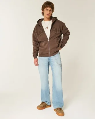 Lysvasket, avslappet bootcut-jeans Lysvasket, avslappet bootcut-jeans