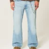 Lysvasket, avslappet bootcut-jeans