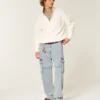 Lysvasket baggy cargojeans