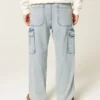Lysvasket baggy cargojeans