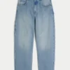 Lysvasket brodert baklomme skater baggy malerjeans