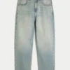 Lysvasket brodert terning Skater Baggy Jeans