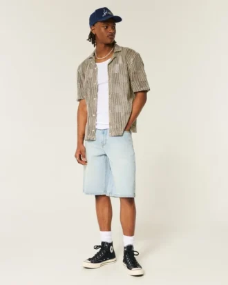 Lysvasket Dice Graphic Super Baggy Denim Shorts