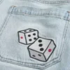 Lysvasket Dice Graphic Super Baggy Denim Shorts