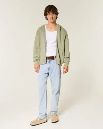 Lysvasket, løs malerjeans