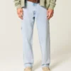 Lysvasket, løs malerjeans