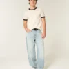 Lysvasket skaterbaggyjeans