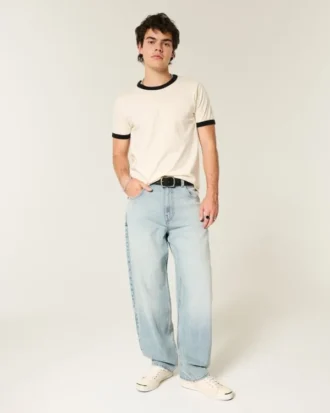 Lysvasket skaterbaggyjeans