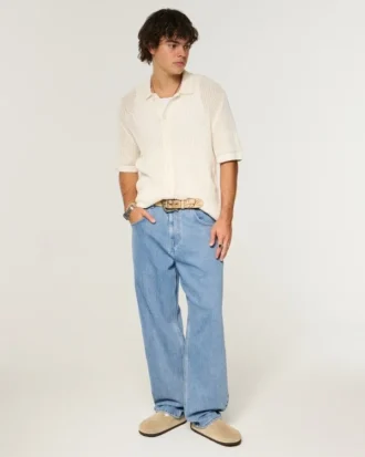 Lysvasket skaterbaggyjeans