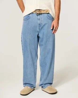 Lysvasket skaterbaggyjeans
