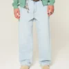 Lysvasket skaterbaggyjeans