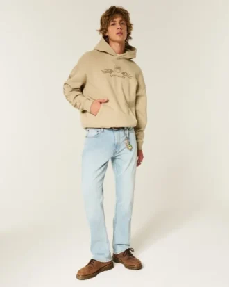 Lysvasket slim straight jeans