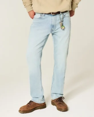 Lysvasket slim straight jeans