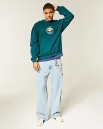 Lysvasket Superbaggy malerjeans